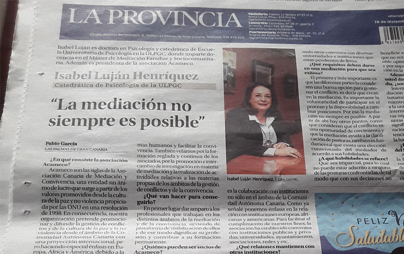 ACAMECO en el periódico La Provincia